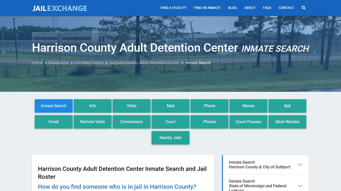 Harrison County Adult Detention Center Inmate Search - Jail Exchange